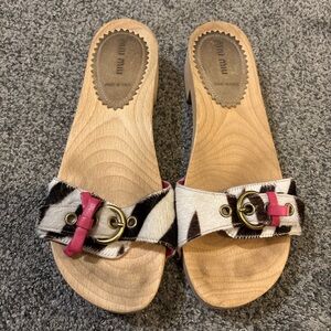 Miu Miu Zebra Sandal Clogs